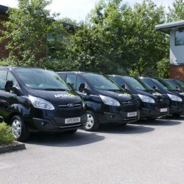 Apeiron Catering branded fleet of company vans